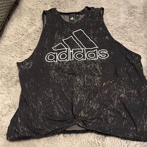 Adidas tank top with knot detail at bottom